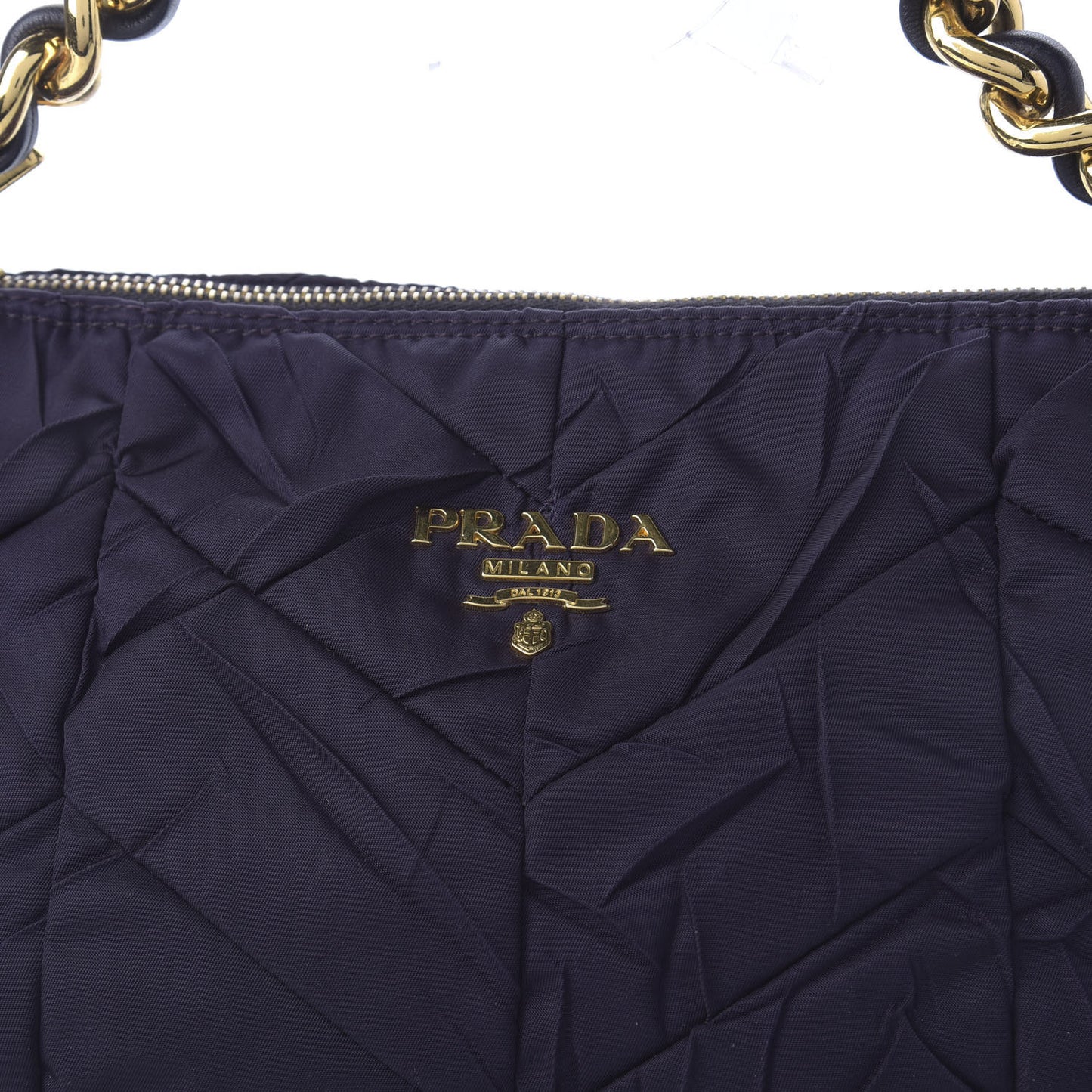Tessuto Nylon Chevron Quilted Shoulder Bag Plum