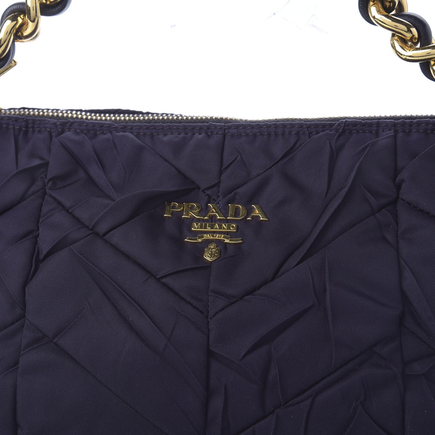 Prada Tessuto Nylon Chevron Quilted Shoulder Bag Plum 9 of 9