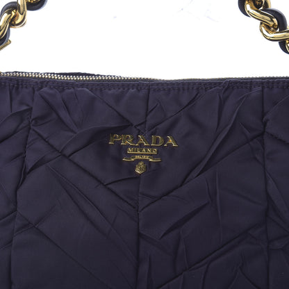 Prada Tessuto Nylon Chevron Quilted Shoulder Bag Plum 9 of 9