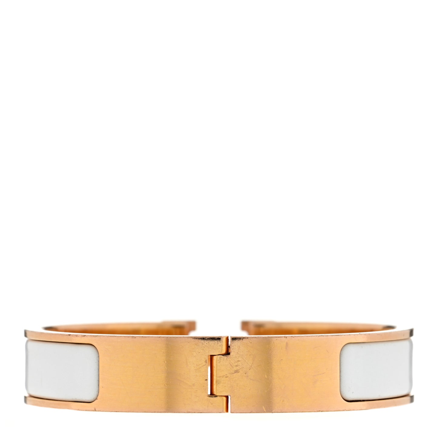 Enamel Narrow Clic Clac H Bracelet PM White
