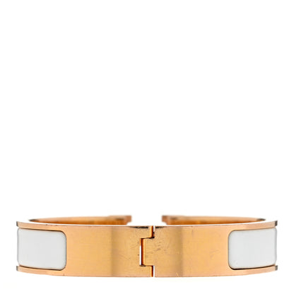Hermes Enamel Narrow Clic Clac H Bracelet PM White 2 of 3