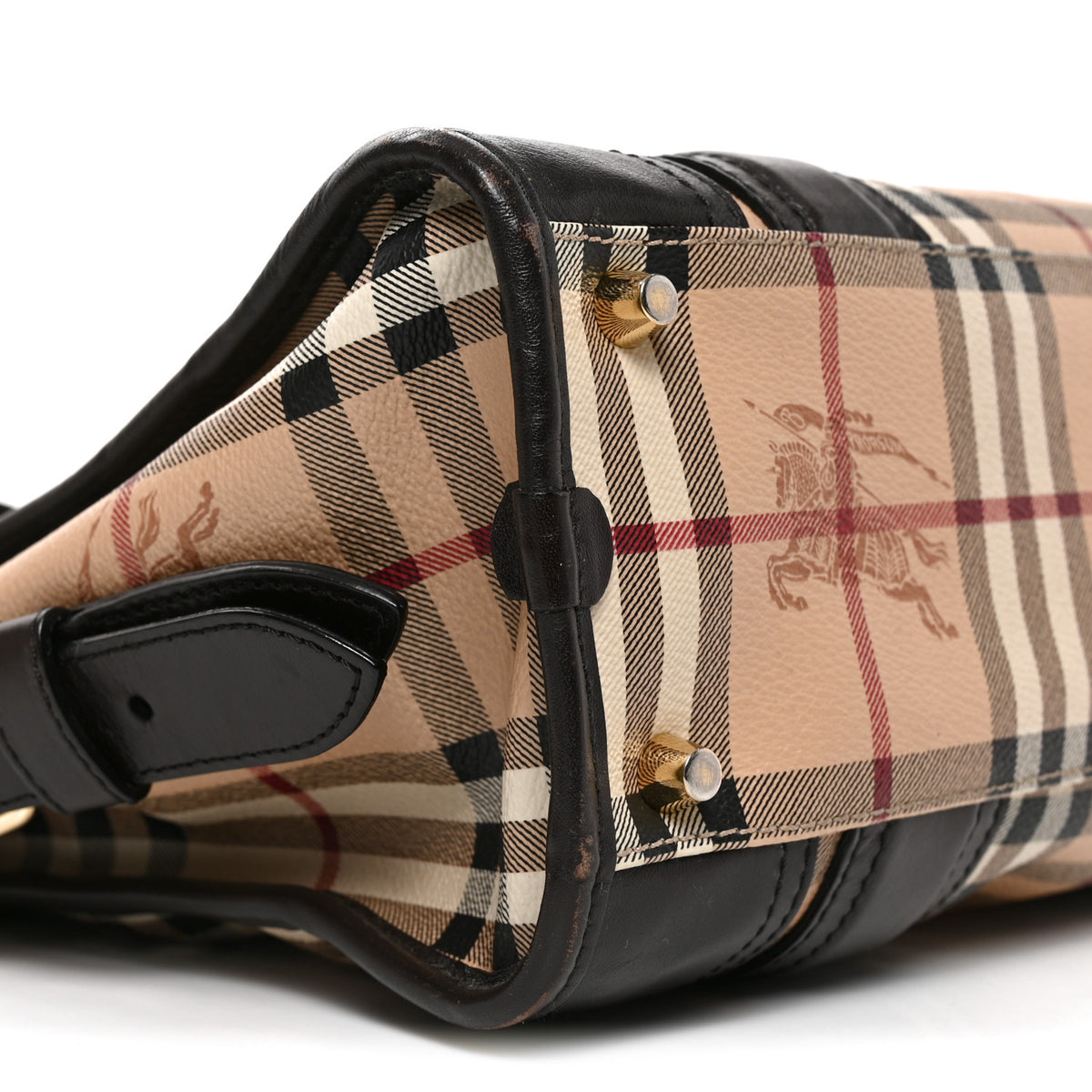 Burberry Haymarket Check Top Handle Crossbody Brown 8 of 9