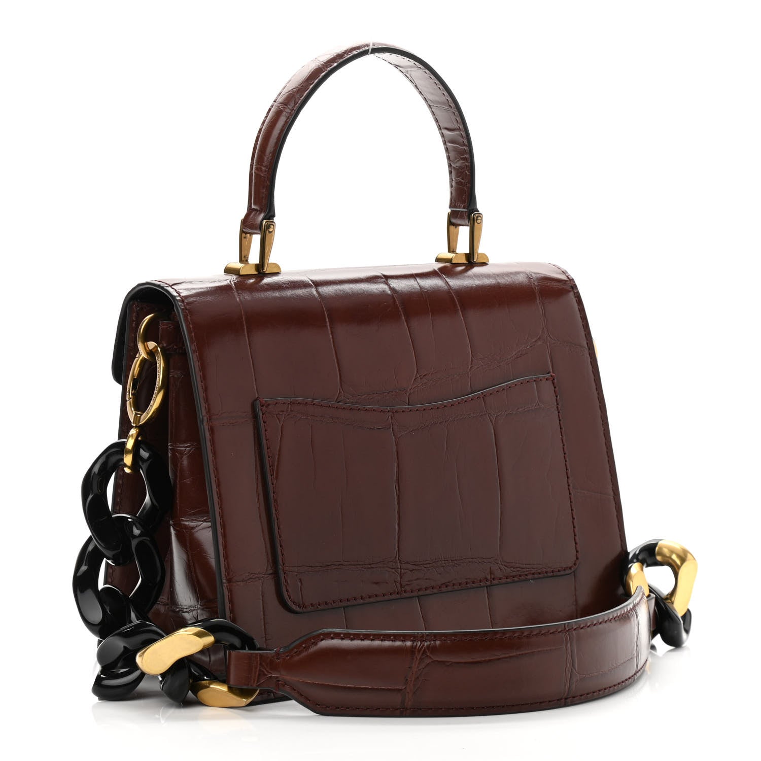 Marc Jacobs Calfskin Crocodile Embossed Uptown Shoulder Bag Brown 2 of 11