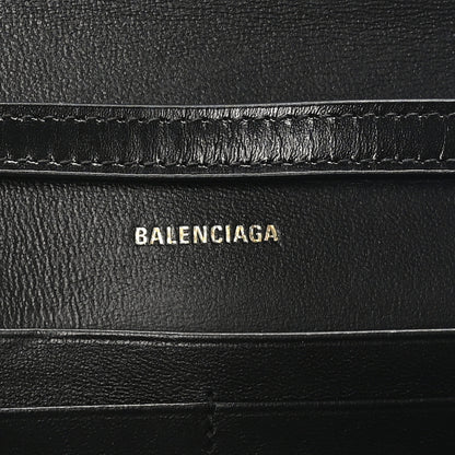 Balenciaga Smooth Calfskin Hourglass Continental Wallet On Strap Black 6 of 9
