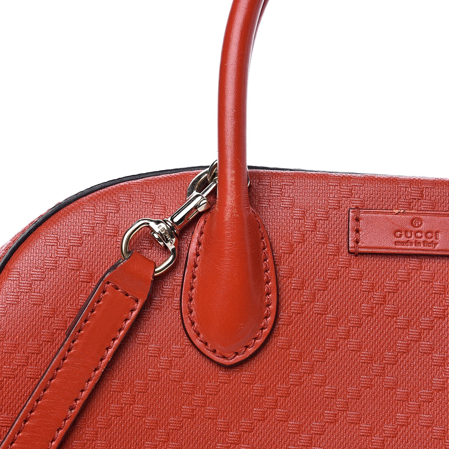 Gucci Calfskin Diamante Small Top Handle Bag Orange 13 of 13