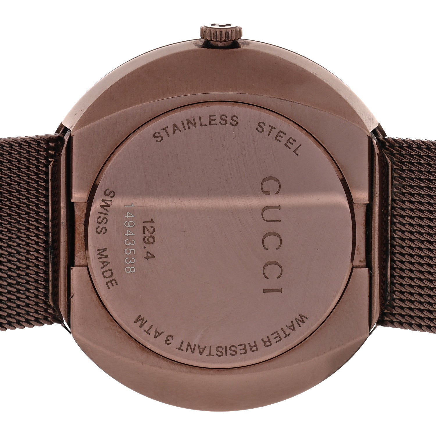 Gucci Stainless Steel 36mm U-Play Mesh Quartz Watch Bronze 4 of 4