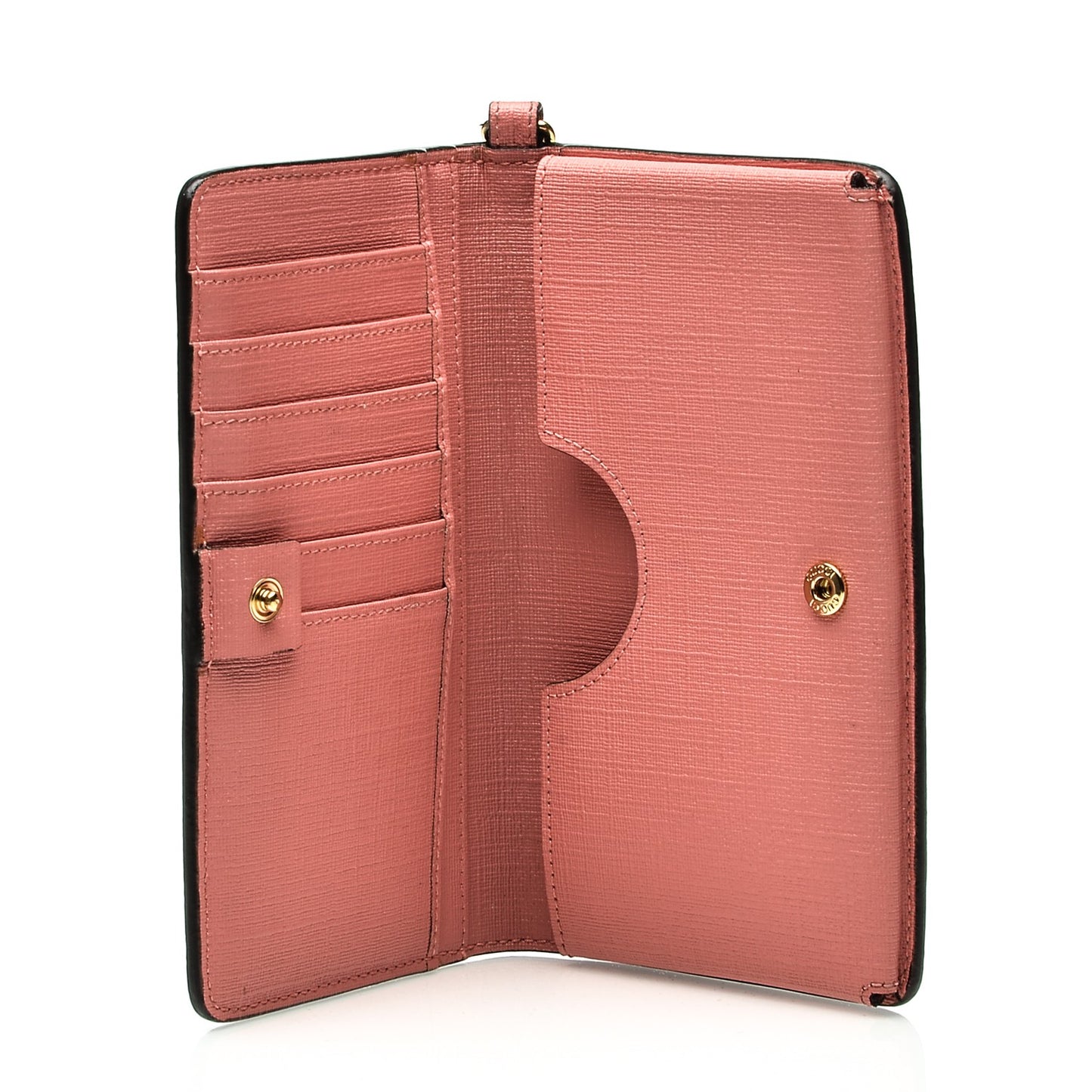 GG Supreme Monogram Embroidered Face iPhone 6 Case Wristlet Pink
