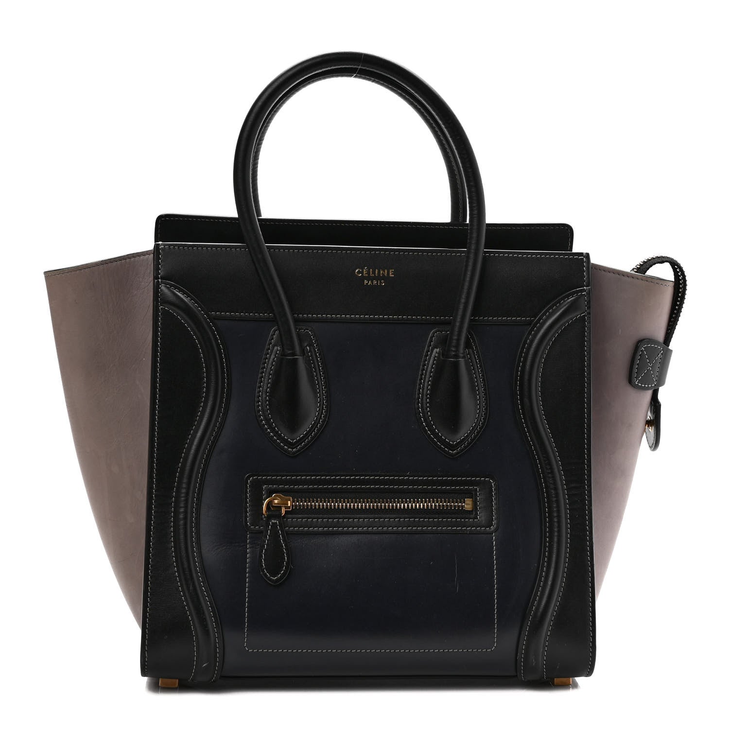 Celine Glazed Calfskin Micro Tri-Color Luggage Dark Blue 1132584 ...