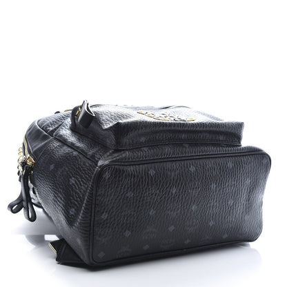 MCM Visetos Studded Colorblock Medium Stark Brock Backpack Black 3 of 8