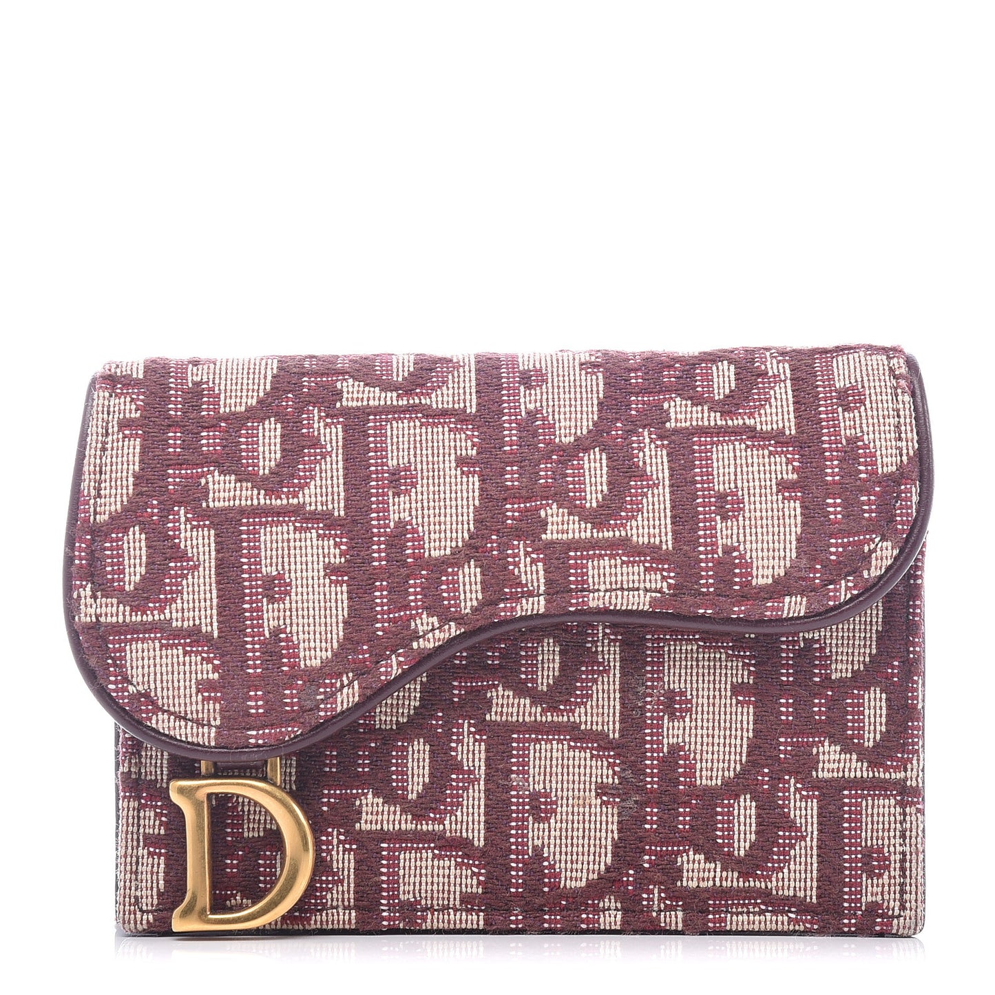 Oblique Saddle Card Holder Bordeaux