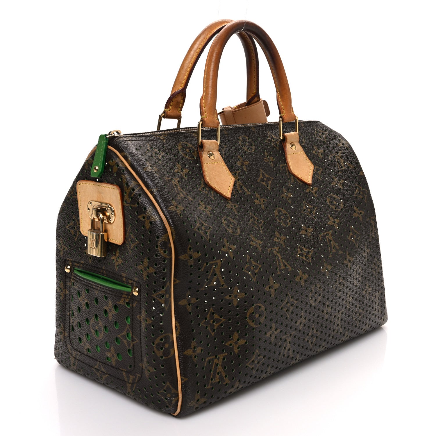 Louis Vuitton Monogram Perforated Speedy 30 Green 3 of 14