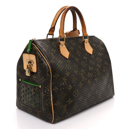 Louis Vuitton Monogram Perforated Speedy 30 Green 3 of 14