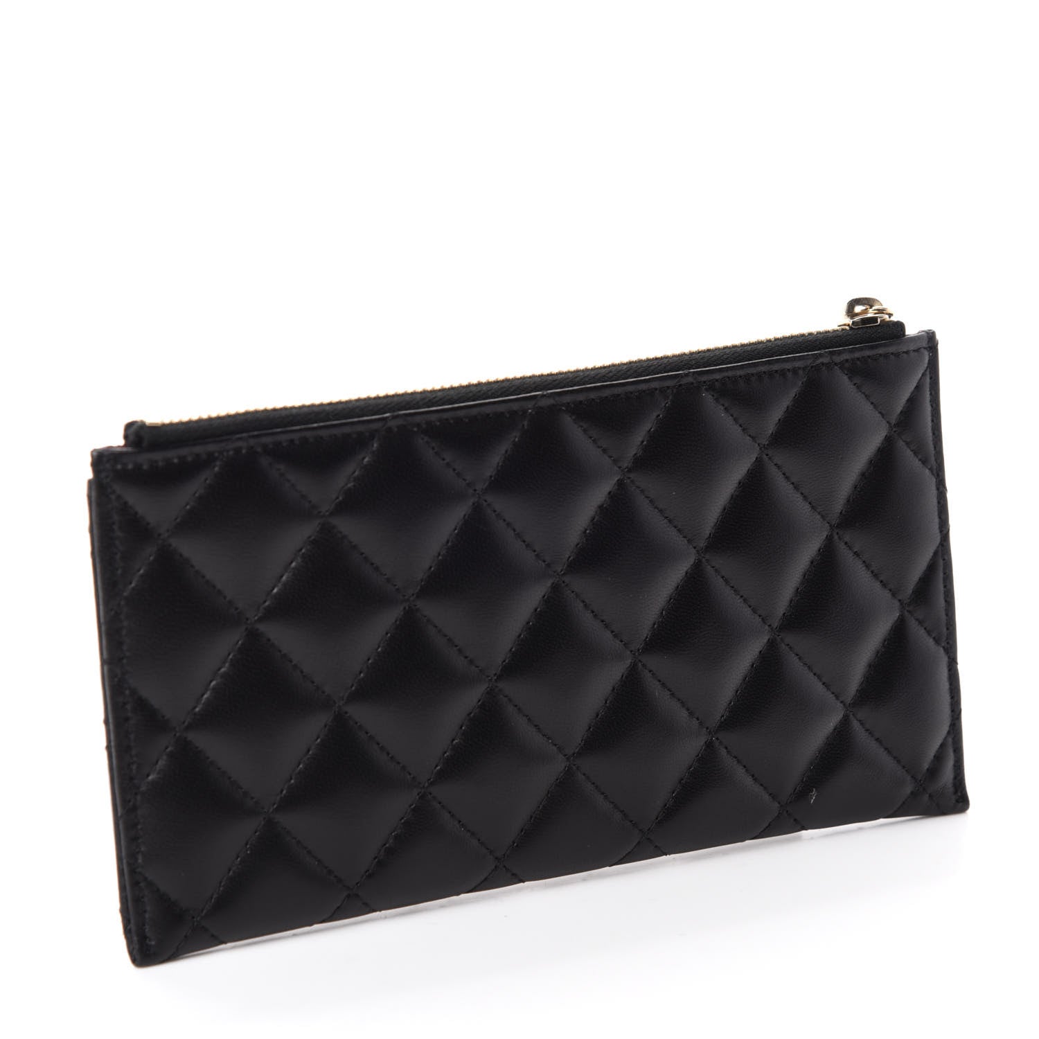 Chanel Lambskin Quilted Classic Zip Pouch Black 3 of 7