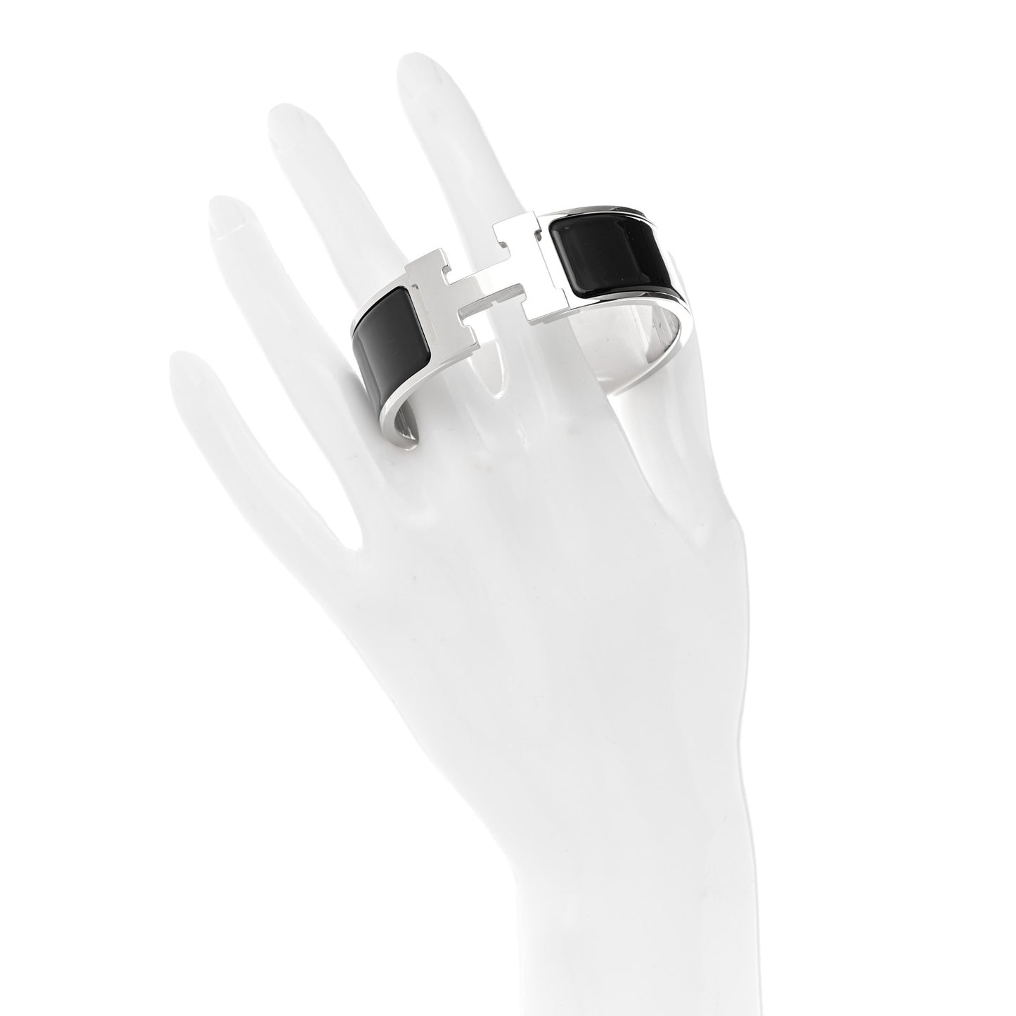 Enamel Wide Clic Clac H Bracelet PM Black