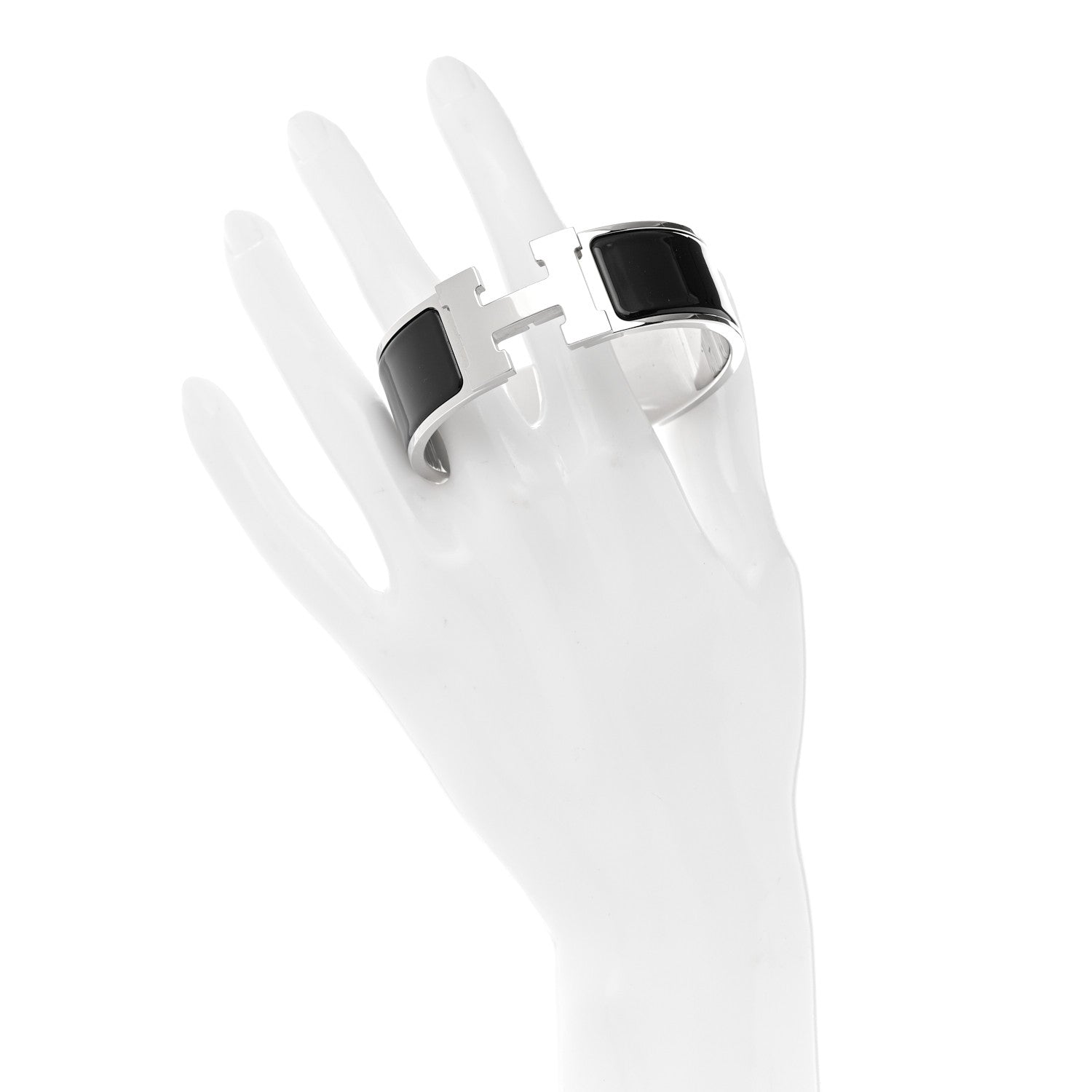 Hermes Enamel Wide Clic Clac H Bracelet PM Black 2 of 4