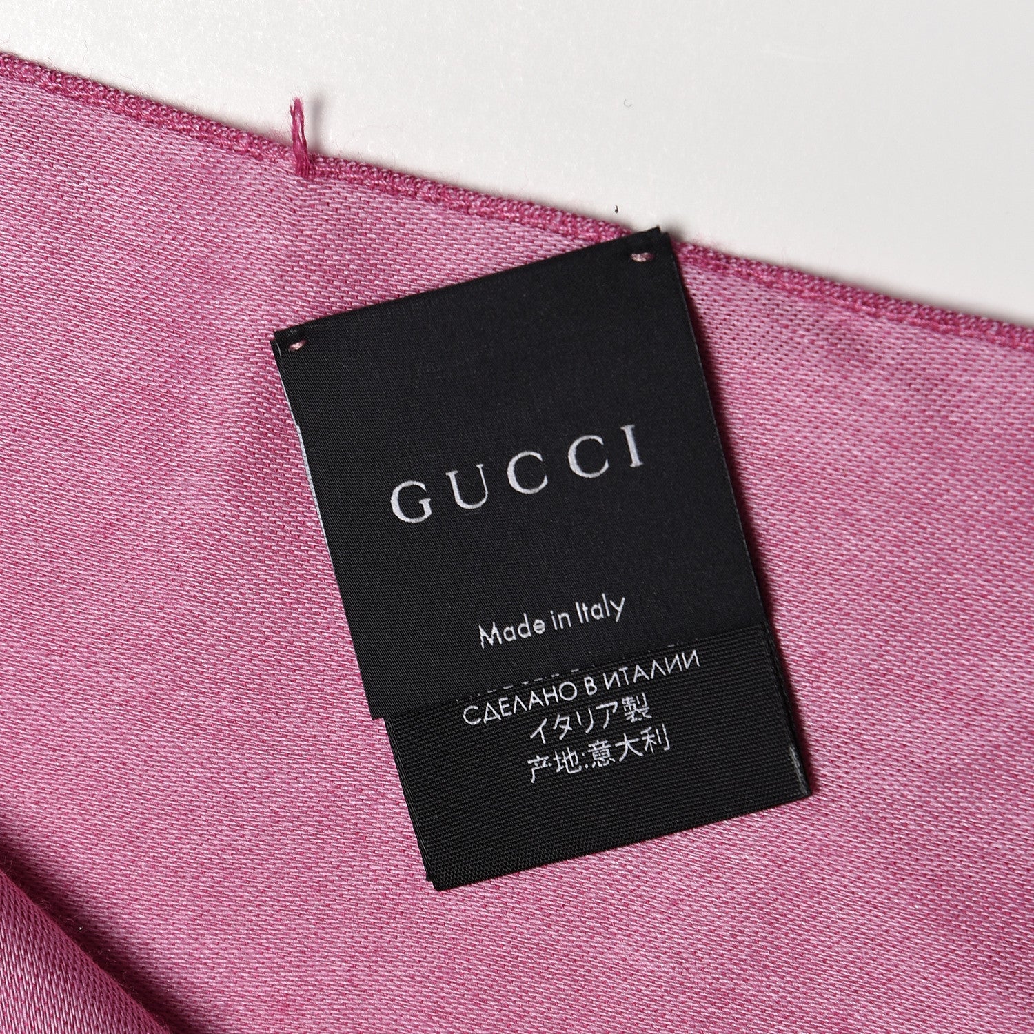 Gucci Wool Silk GG Jacquard Shawl Pink 4 of 4