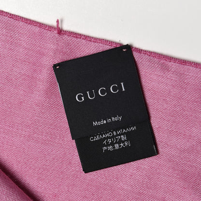 Gucci Wool Silk GG Jacquard Shawl Pink 4 of 4
