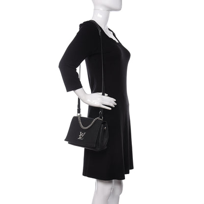Louis Vuitton Calfskin Lockme II Chain Bag BB Black 2 of 8
