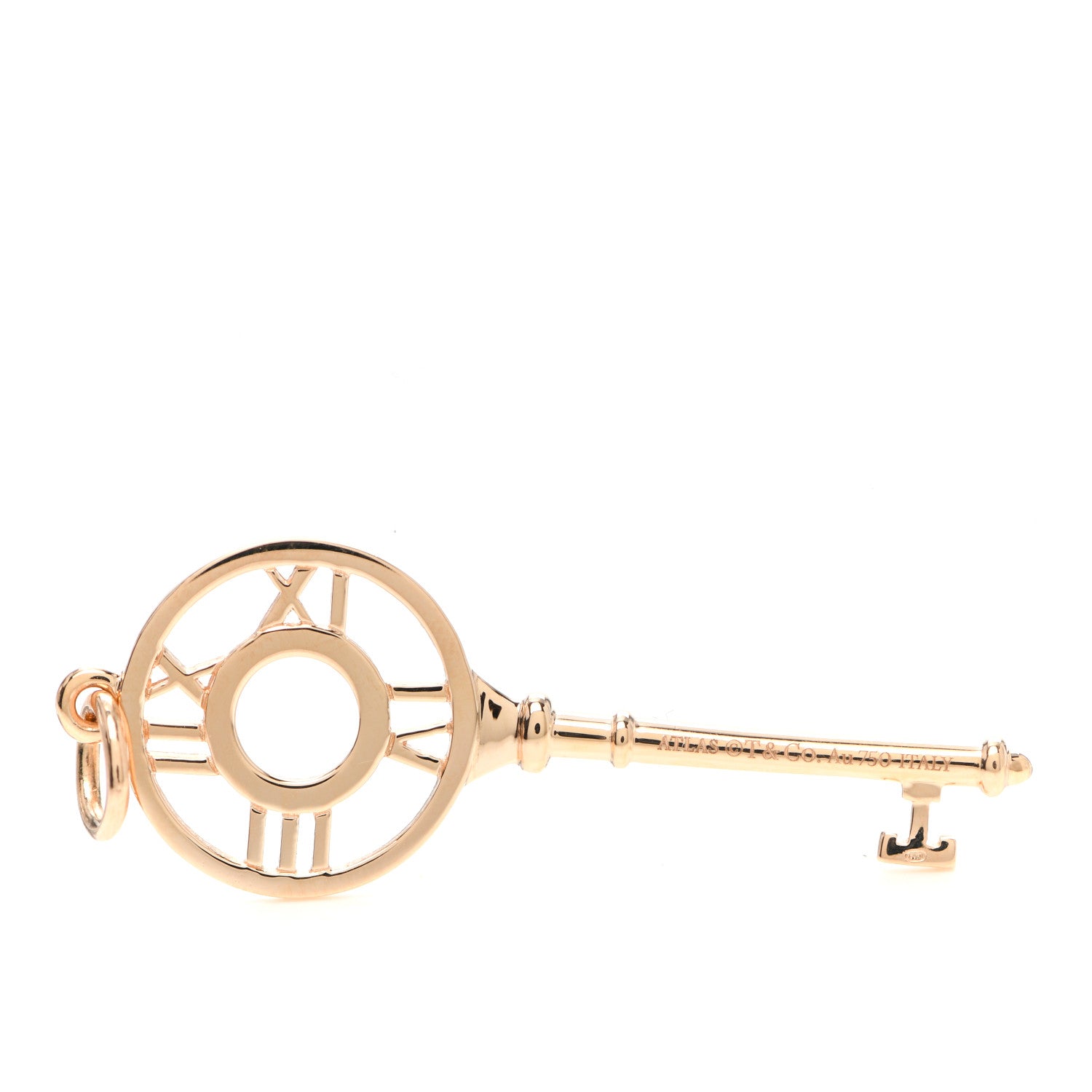 Tiffany 18K Rose Gold Diamond Atlas Key Pendant 3 of 4