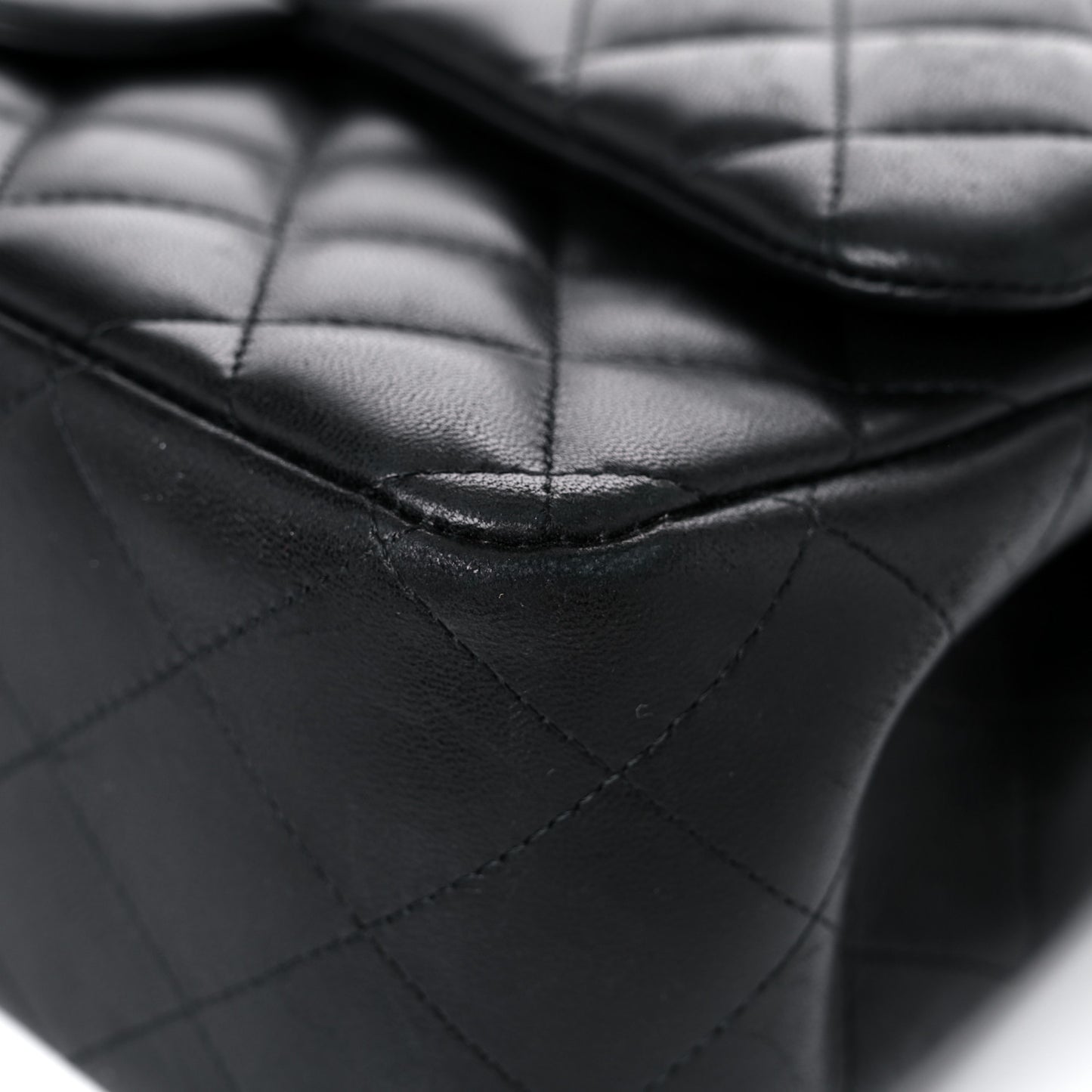 Lambskin Quilted Jumbo Double Flap Black