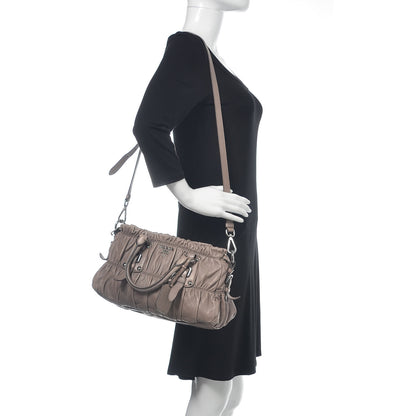 Prada Nappa Gaufre Shopping Satchel Bambu 2 of 18