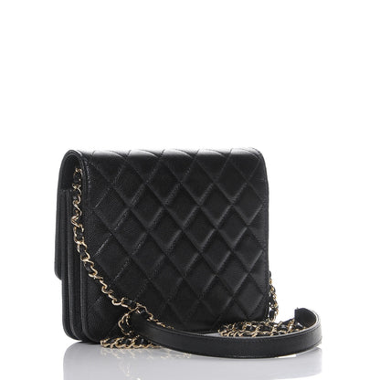 Chanel Caviar Quilted Square Wallet On Chain WOC Black 3 of 9