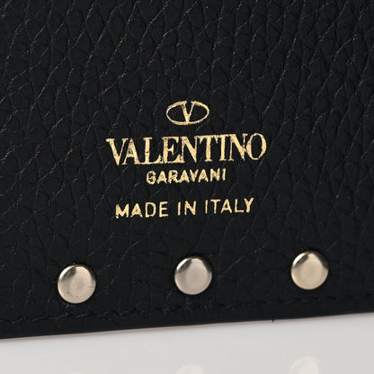 Valentino Garavani Grainy Calfskin Rockstud Coin Purse Card Holder Black 6 of 6