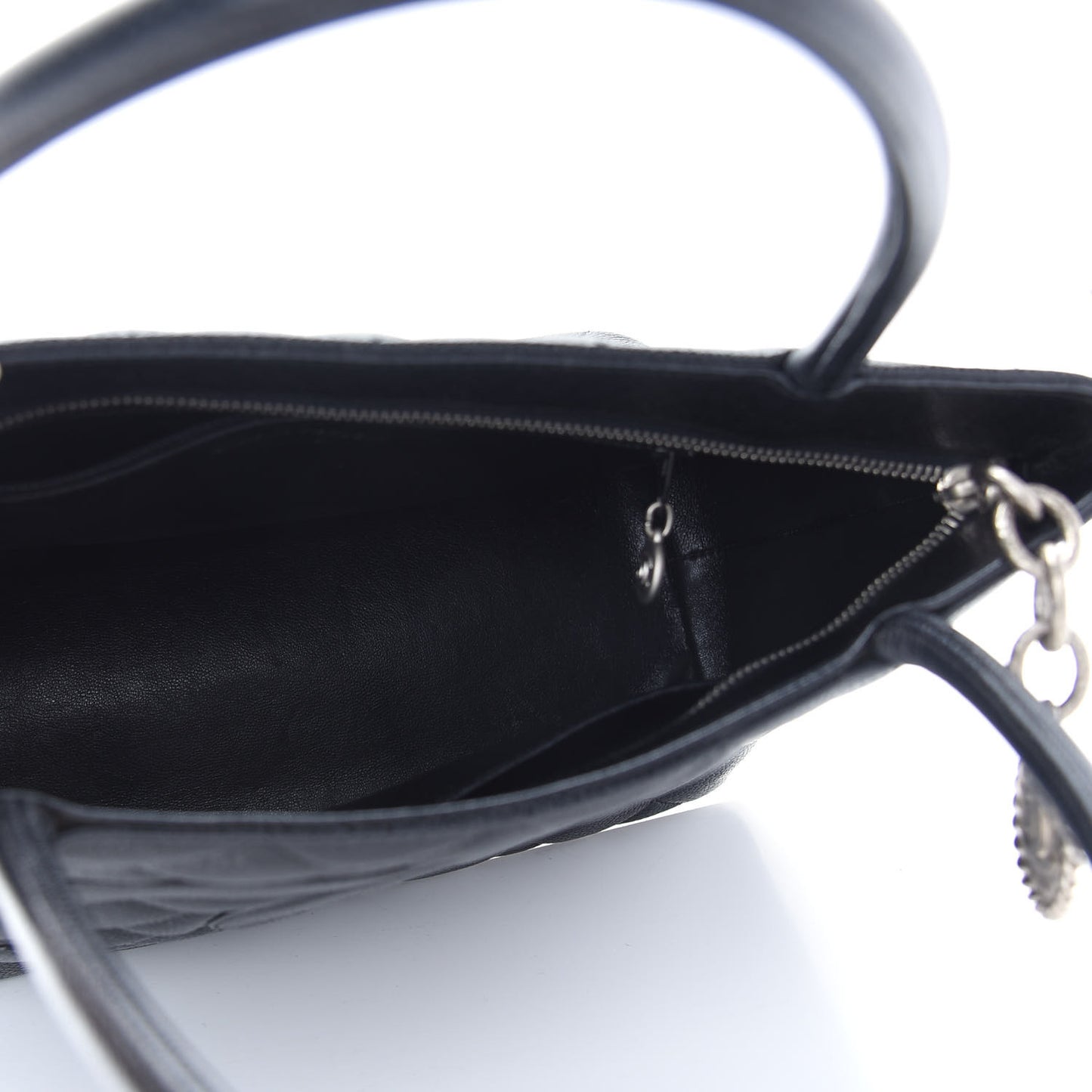 Caviar Quilted Medallion Tote Black