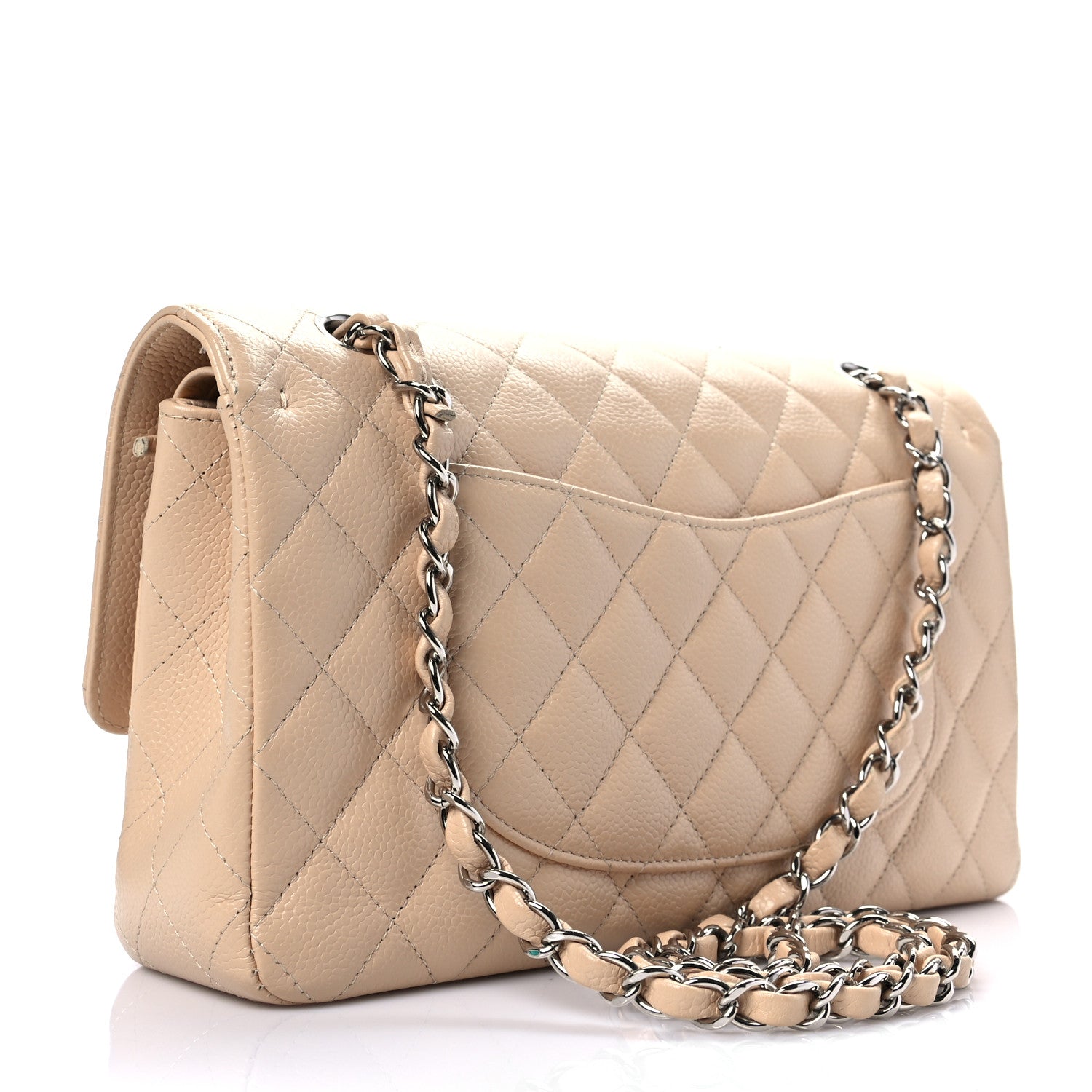 Chanel Caviar Quilted Medium Double Flap Beige 3 of 9