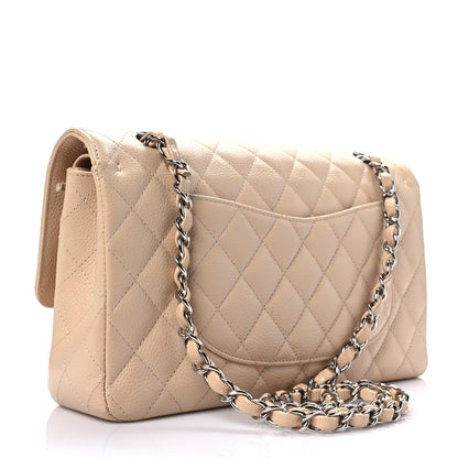 Chanel Caviar Quilted Medium Double Flap Beige 3 of 9