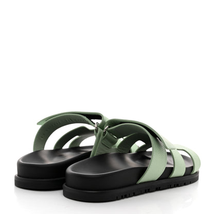 Hermes Epsom Womens Chypre Sandals 36.5 Vert Jade 4 of 9