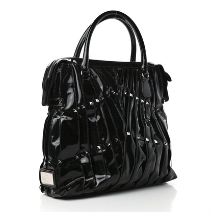 Prada VALENTINO Patent Maizeon Studded Tote Black 2 of 4