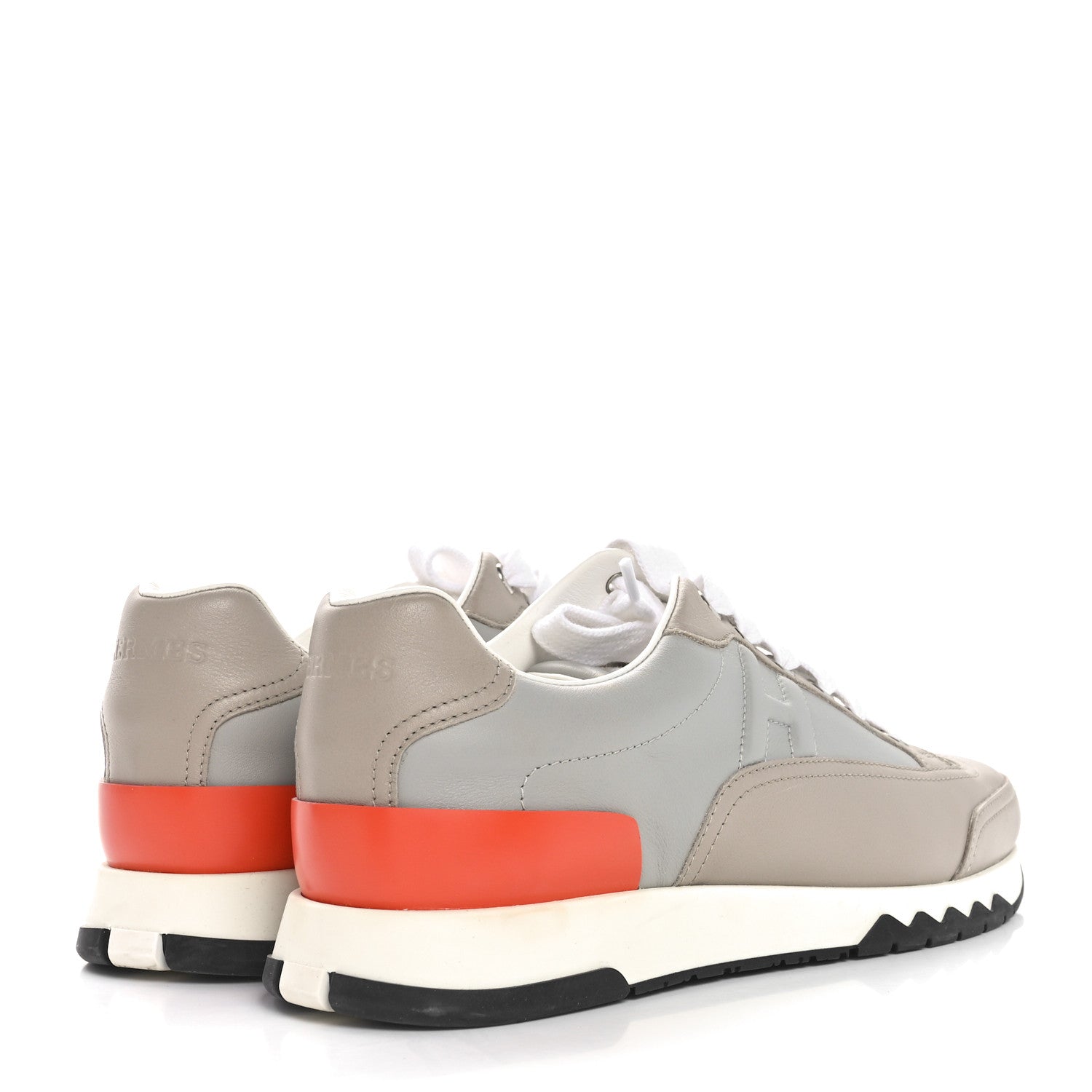 Hermes Calfskin Womens Trail Sneakers 36 Beige Rose Gris Brume 5 of 9