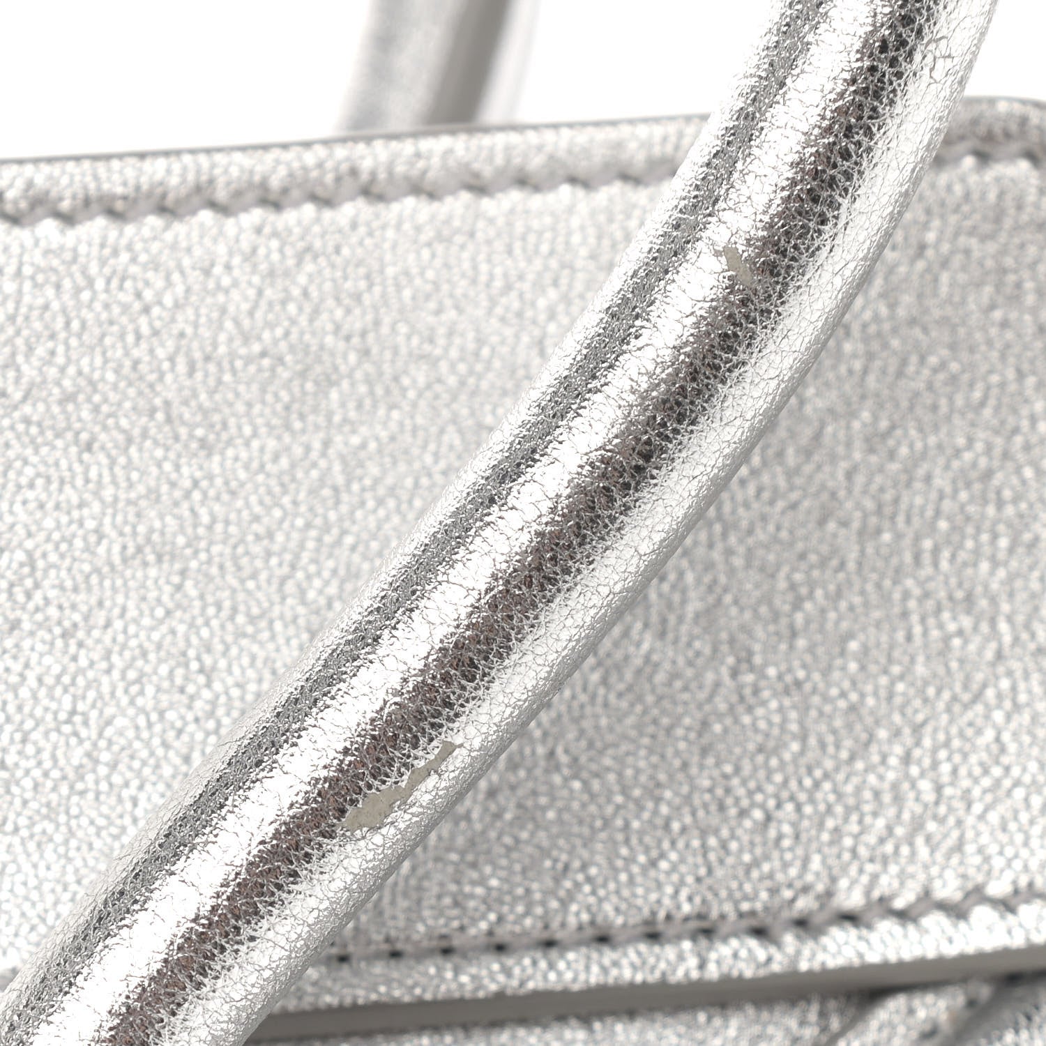 Celine Laminated Lambskin Micro Luggage Silver 14 of 19