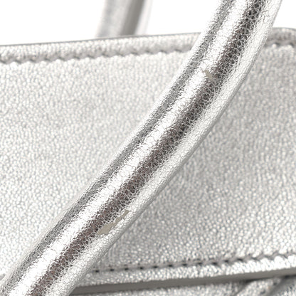Celine Laminated Lambskin Micro Luggage Silver 14 of 19