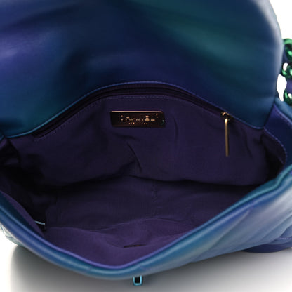 Chanel Tie Dye Calfskin Quilted Medium Chanel 19 Flap Blue Purple 5 of 9