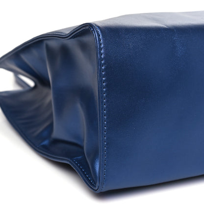 Telfar Metallic Vegan Leather Medium Shopping Bag Cobalt 9 of 10