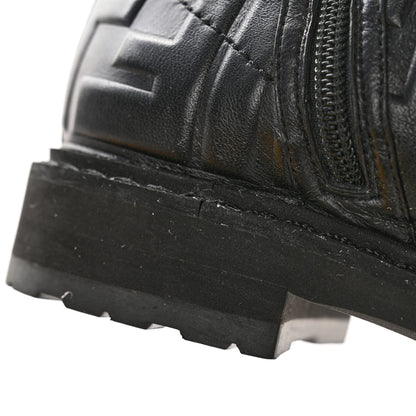 Fendi Nappa FF Embossed Womens Biker Boots 38.5 Black 9 of 11