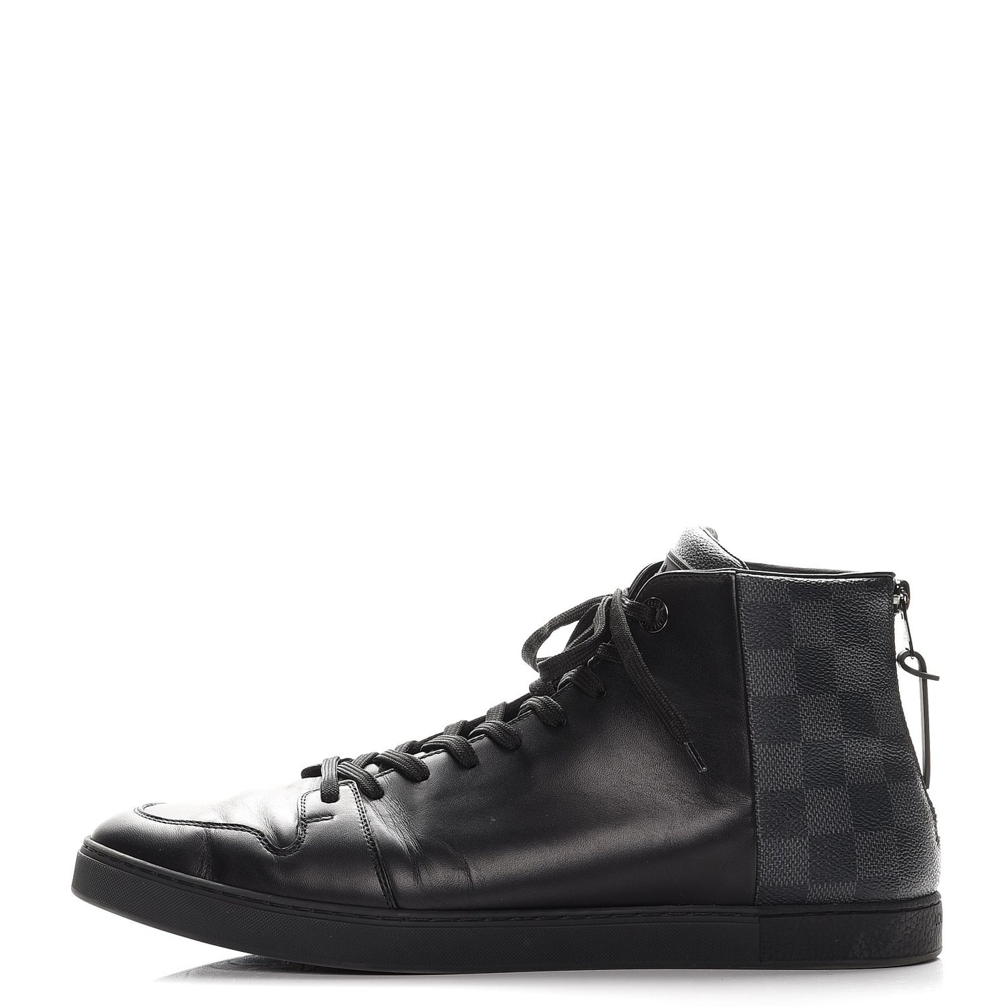 Damier Graphite Calfskin Line Up Sneaker Boots 10 Black
