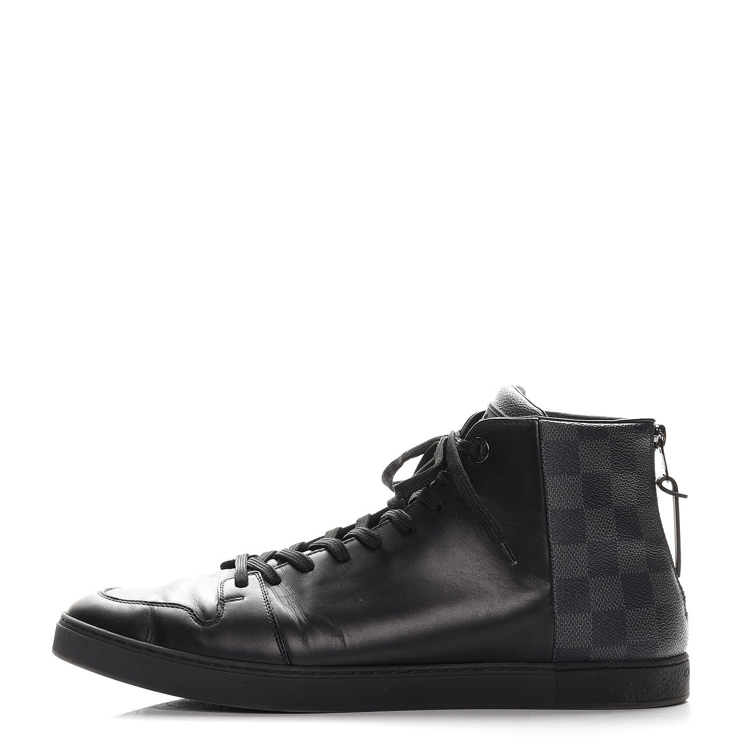 Louis Vuitton Damier Graphite Calfskin Line Up Sneaker Boots 10 Black 1 of 9