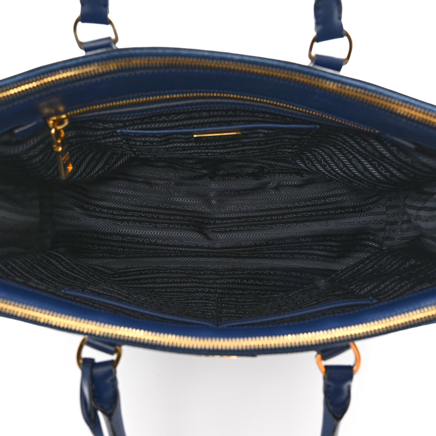Prada Saffiano Large Galleria Double Zip Tote Bluette 6 of 12