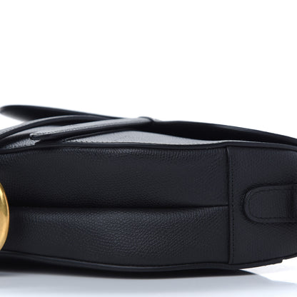 Christian Dior Grained Calfskin Saddle Bag Black 9 of 9