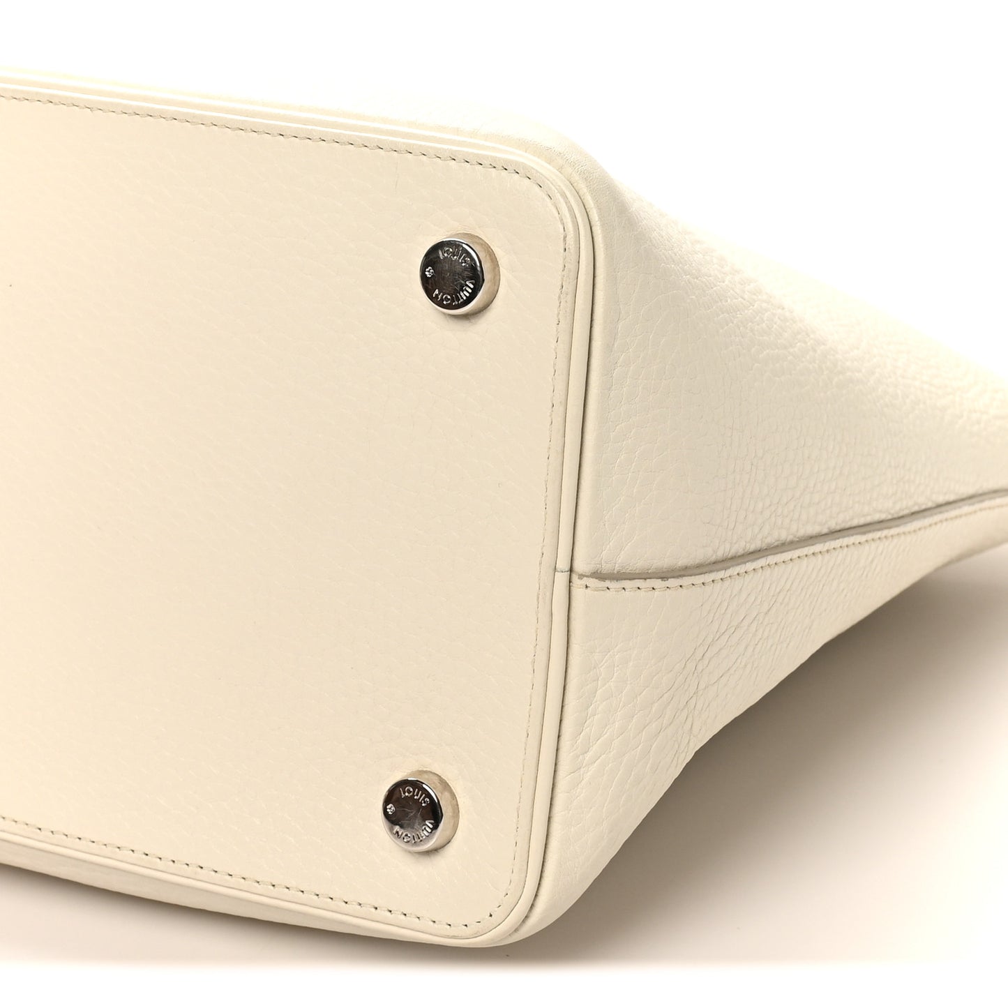 Veau Ecorce Haute Maroquinerie Lockit MM Ivory