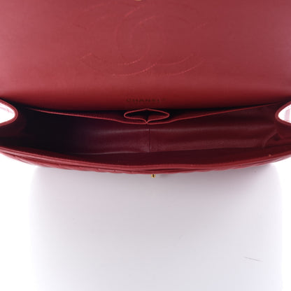 Chanel Lambskin Chevron Quilted Maxi Double Flap Red 6 of 26