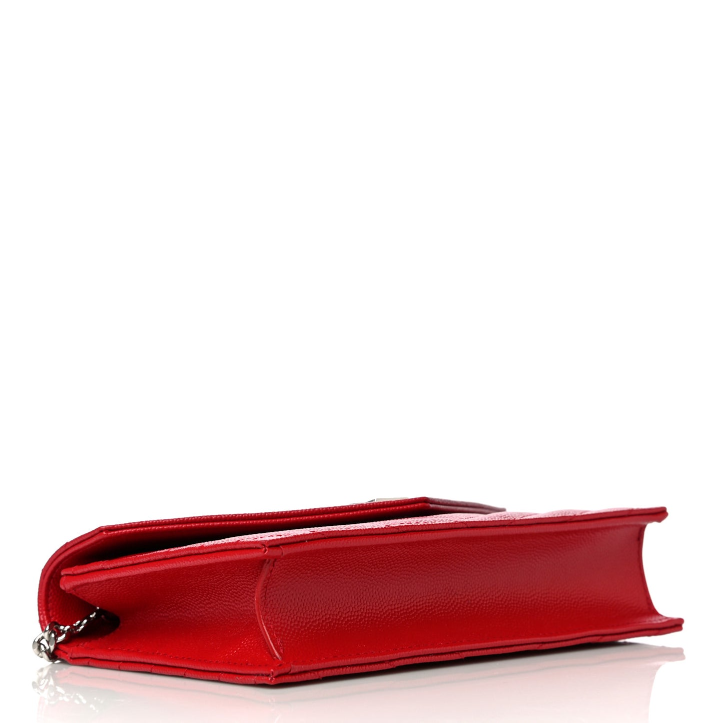 Grain De Poudre Matelasse Chevron Monogram Envelope Chain Wallet Rouge Eros