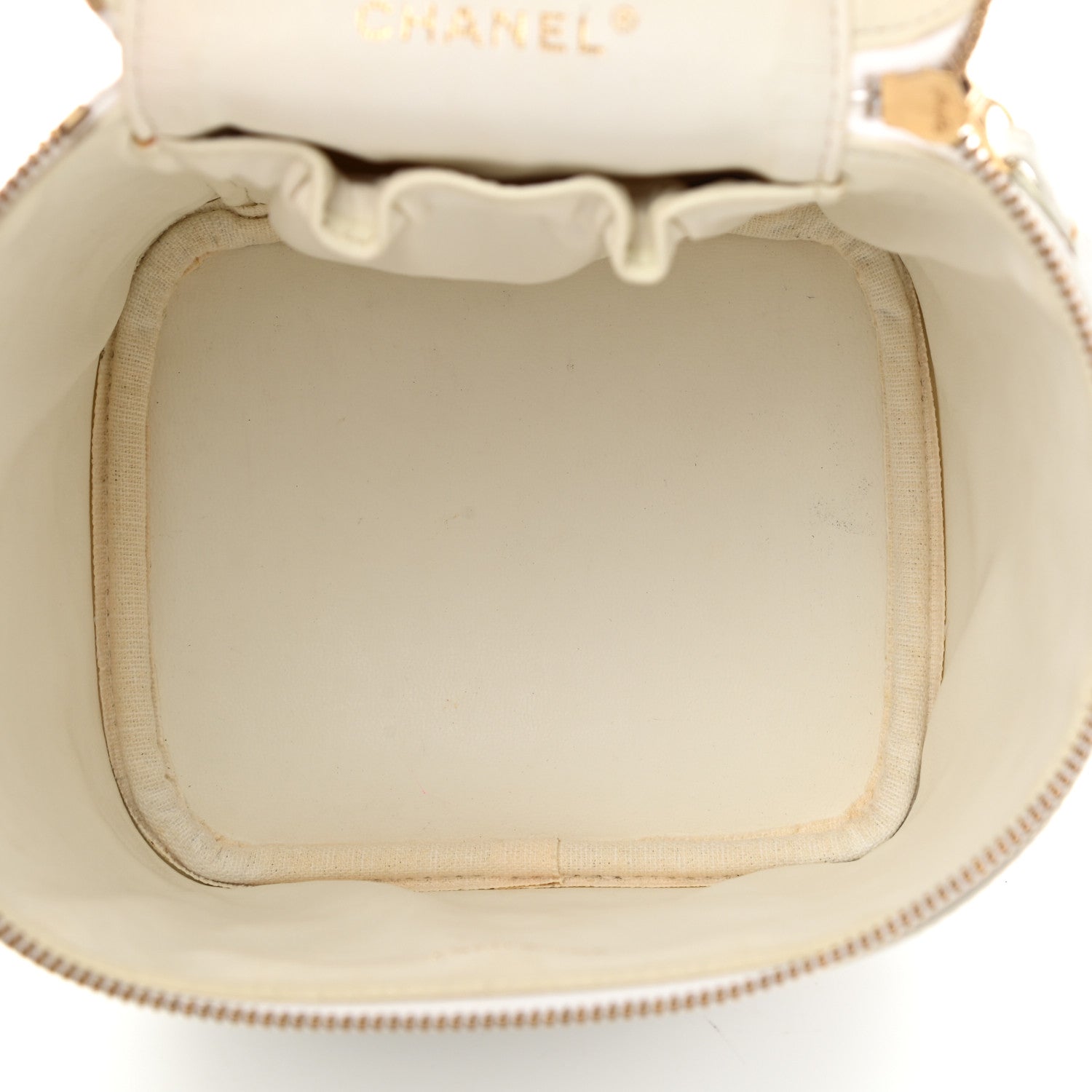 Chanel Caviar Cosmetic Vanity Bag White 8 of 11