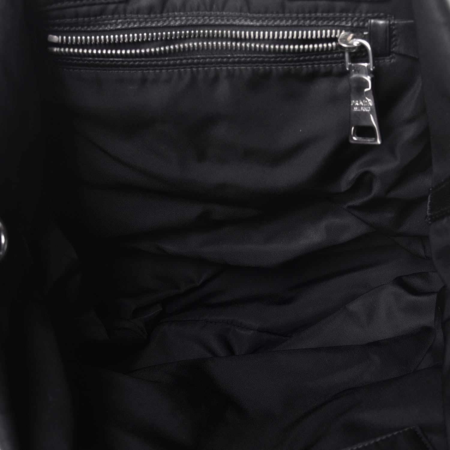 Prada Tessuto Nylon Small Double Reversible Tote Black Militare 5 of 8