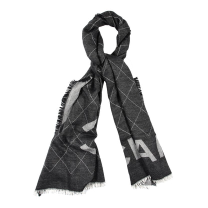 Chanel Cashmere Silk Quilted CC Logo Stole Black 1 of 4