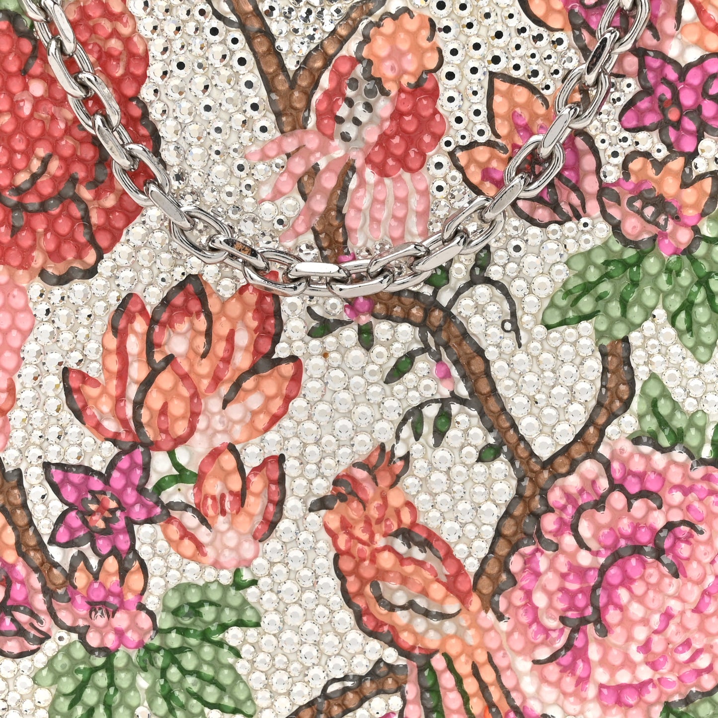 Crystal Heart Secret Garden Minaudiere Clutch Multicolor