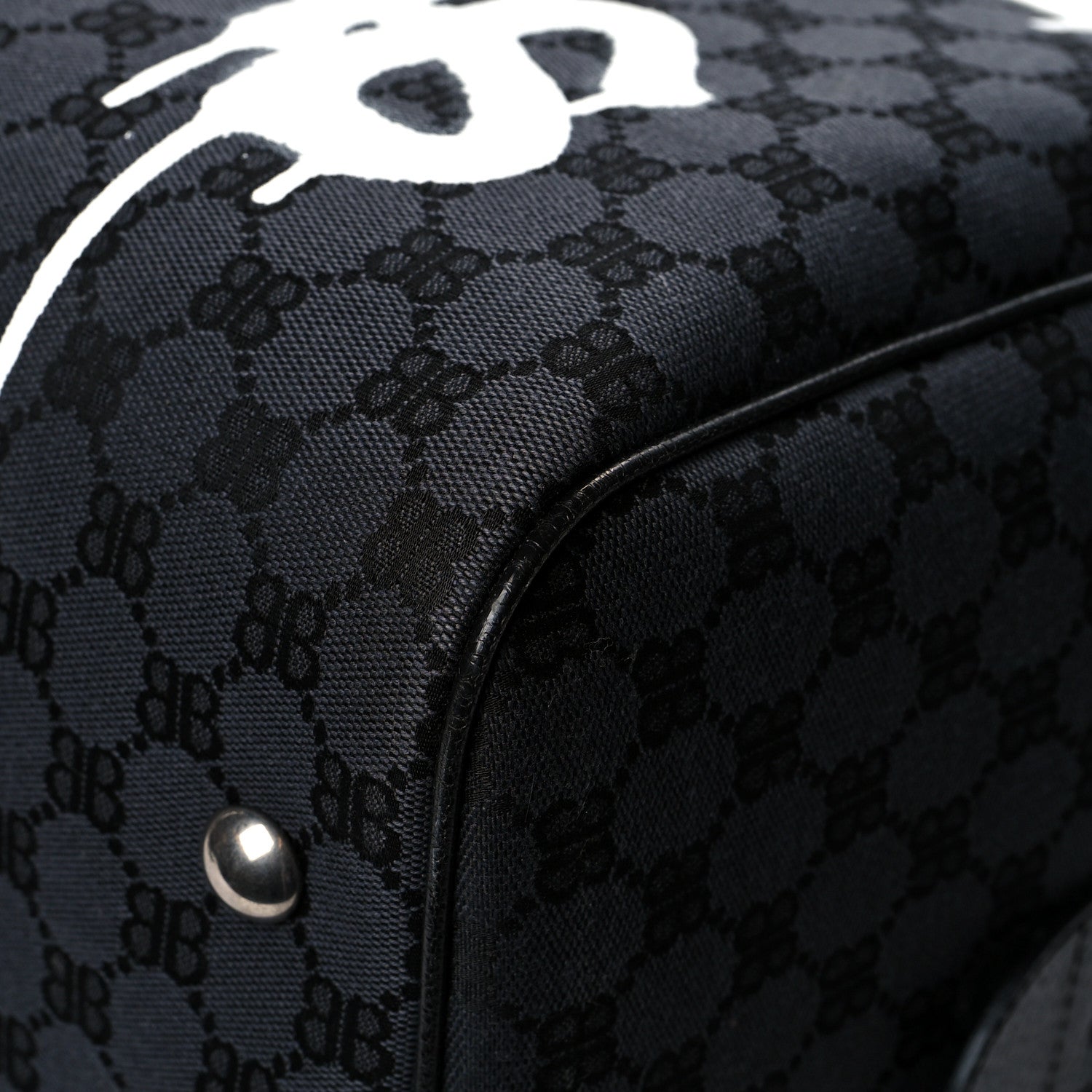 Gucci X BALENCIAGA BB Monogram Web Graffiti Medium Ophidia Carry-On Duffle Bag Black 9 of 11